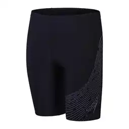 Decathlon Speedo Jongens Zwemjammer Medley Logo Zwart/Grijs aanbieding
