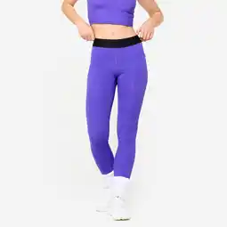 Decathlon Fitnesslegging met elastische tailleband voor dames paars aanbieding