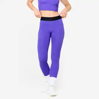 Decathlon Fitnesslegging met elastische tailleband voor dames paars aanbieding