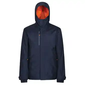 Decathlon Waterdichte jas voor heren (Marine / Magma Oranje) aanbieding