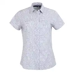 Decathlon Dames Travel Meadow Bloemen Packaway Shirt met Korte Mouw (Lila hint) aanbieding