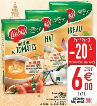 Cora Soupe - soep liebig délisoup’ aanbieding
