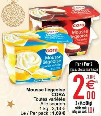 Cora Mousse liégeoise cora aanbieding