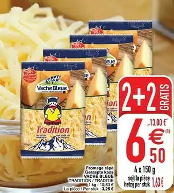 Cora Fromage râpé geraspte kaas vache bleue tradition - traditie aanbieding