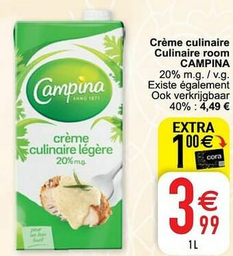 Cora Crème culinaire culinaire room campina aanbieding