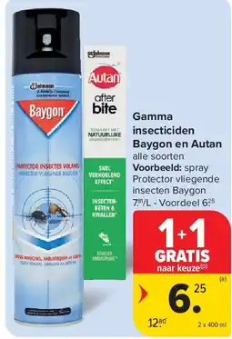 Carrefour Gamma insecticiden Baygon en Autan aanbieding