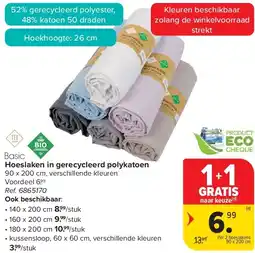 Carrefour Hoeslaken in gerecycleerd polykatoen aanbieding