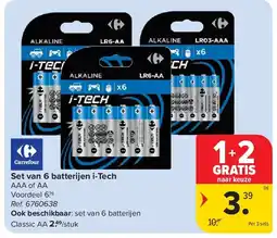 Carrefour Set van 6 batterijen i-Tech aanbieding