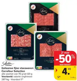Carrefour Italiaanse fi jne vleeswaren Carrefour Selection aanbieding