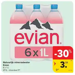 Carrefour Natuurlijk mineraalwater Evian aanbieding