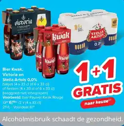 Carrefour Bier Kwak, Victoria en Stella Artois 0,0% aanbieding