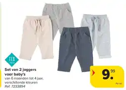 Carrefour Set van 2 joggers voor baby’s aanbieding