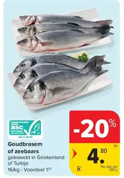 Carrefour Goudbrasem of zeebaars aanbieding