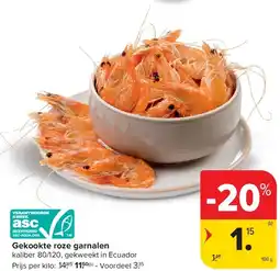 Carrefour Gekookte roze garnalen aanbieding