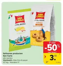Carrefour Italiaanse producten San Carlo aanbieding