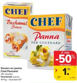 Carrefour Sauzen en panna Chef Parmalat aanbieding