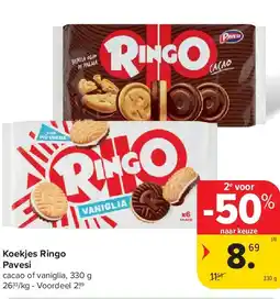 Carrefour Koekjes Ringo Pavesi aanbieding