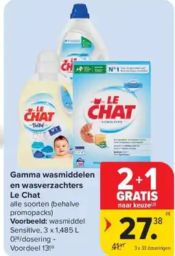 Carrefour Gamma wasmiddelen en wasverzachters Le Chat aanbieding