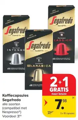 Carrefour Ko ecapsules Segafredo aanbieding