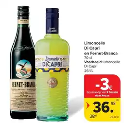 Carrefour Limoncello Di Capri en Fernet-Branca aanbieding