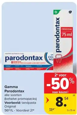 Carrefour Gamma Parodontax aanbieding