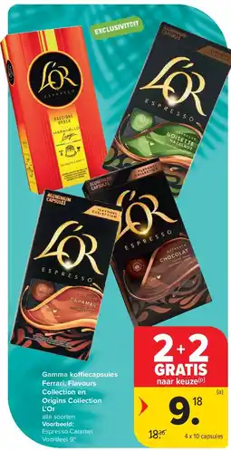 Carrefour Gamma ko ecapsules Ferrari, Flavours Collection en Origins Collection L’Or aanbieding
