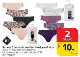 Carrefour Set van 5 bedrukte en e en broekjes of slips aanbieding