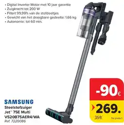 Carrefour Steelstofzuiger Jet 75E Multi VS20B75AER4/WA aanbieding