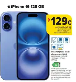 Carrefour iPhone 16 128 GB aanbieding