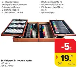 Carrefour Schilderset in houten ko er aanbieding