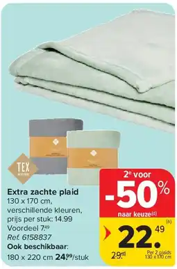 Carrefour Extra zachte plaid aanbieding