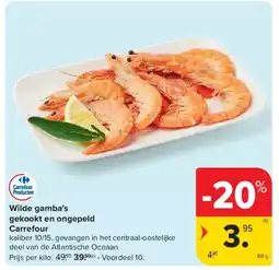 Carrefour Wilde gamba’s gekookt en ongepeld Carrefour aanbieding