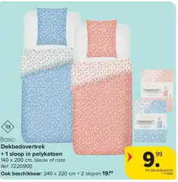 Carrefour Dekbedovertrek + 1 sloop in polykatoen aanbieding