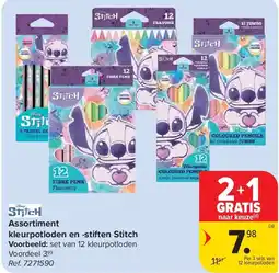 Carrefour Assortiment kleurpotloden en -stiften Stitch aanbieding