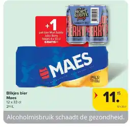 Carrefour Blikjes bier Maes aanbieding