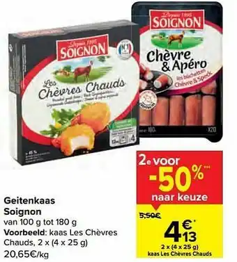 Carrefour Kaas les chèvres chauds aanbieding