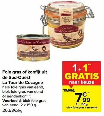 Carrefour Blok foie gras van eend aanbieding