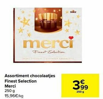 Carrefour Assortiment chocolaatjes finest selection merci aanbieding