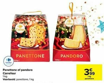 Panettone of pandoro carrefour