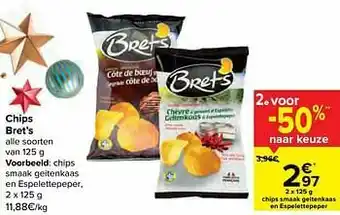 Carrefour Chips smaak geitenkaas en espelettepeper aanbieding