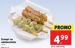 Lidl Scampi en Zalmbrochette aanbieding