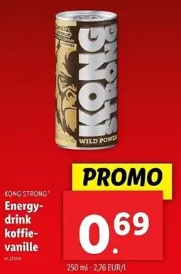 Lidl Kong Strong Energydrink koffie vanille aanbieding