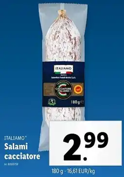 Lidl Italiamo Salami Cacciatore aanbieding