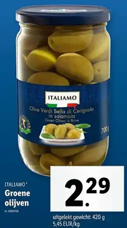 Lidl Italiamo Groene Olijven aanbieding