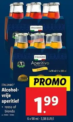 Lidl Italiamo Alcohol vrije aperitief aanbieding