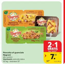 Carrefour Pancetta of guanciale Negroni aanbieding