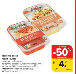 Carrefour Bereide pasta Bella Riviera aanbieding