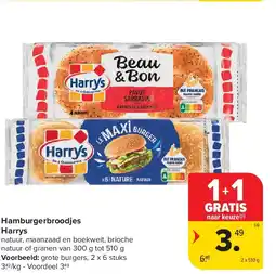 Carrefour Hamburgerbroodjes Harrys aanbieding
