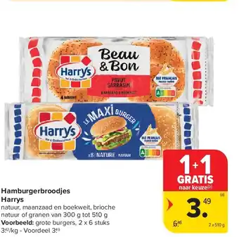 Carrefour Hamburgerbroodjes Harrys aanbieding