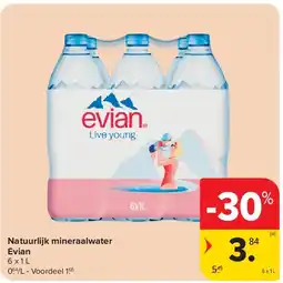Carrefour Natuurlijk mineraalwater Evian aanbieding